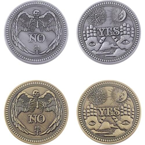 RJ YES/NO Prediction Decision Coin Gothic All Seeing Eye or Death Angel Nickel Stereo Relief Collection Commemorative Coin