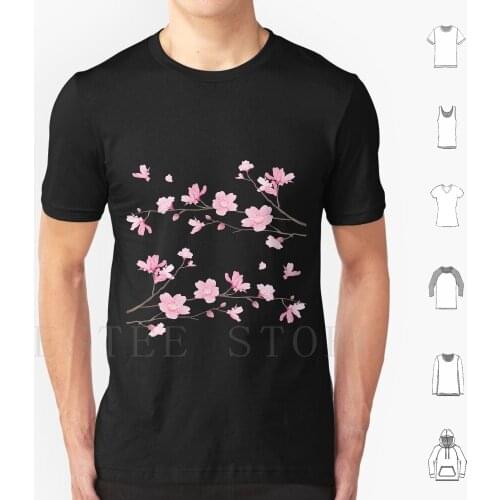 Cherry Blossom-Transparent Background T Shirt Men Cotton 6xl Sakura Cherry Blossom Cherry Tree Cherry Blossom Tree Japanese