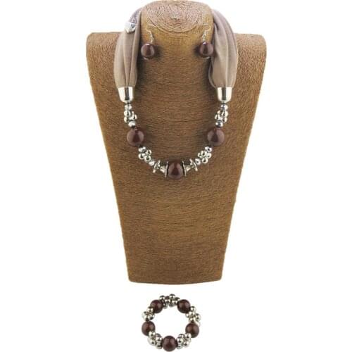 Set style beads necklace ladies scarf scarf bracelet jewelry eardrop pendant free shipping