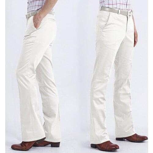 2021 New Flared Boot Cut Trousers Business Casual Classic British Style Office Comfortable Kahki Black Slim Formal Suit Bottom