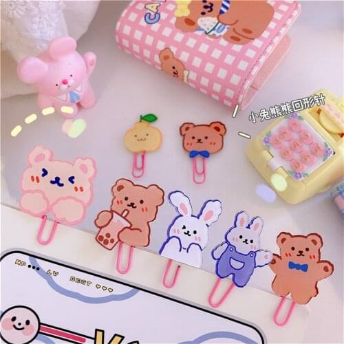 New bear rabbit Book Mark Paper Clips for Teacher Students School Office Supply Page Holder Kids Gift Memo Klip Paper Clip