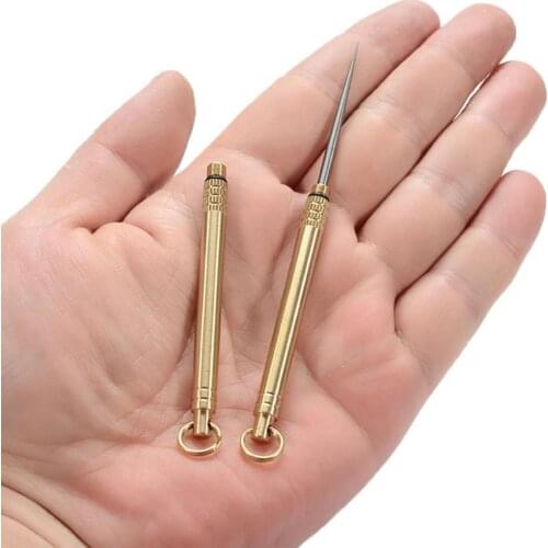 Portable Titanium Alloy Ear-pick Ear Spoon Toothpick with Waterproof Brass Case