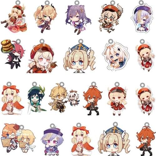 Girls Cartoon Genshin Impact Epoxy Resin Pendants Jewelry Makings For Earrings Necklaces 2021 Games Fans Acrylic DIY Accessories