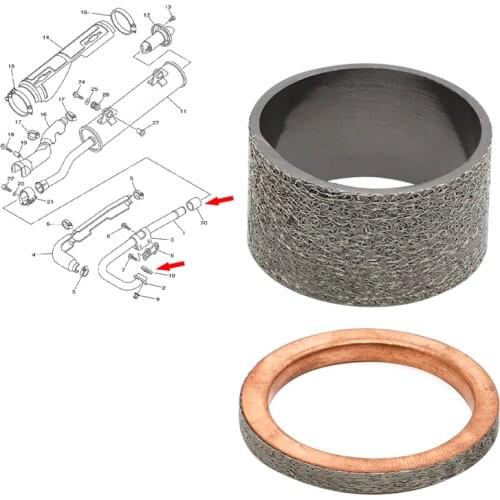 Exhaust Pipe Muffler Gaskets For Yamaha Warrior 350 YFM350X 1987-2004 Wolverine 350 YFM350FX 4X4 1995-2005 Exhaust Header Gasket