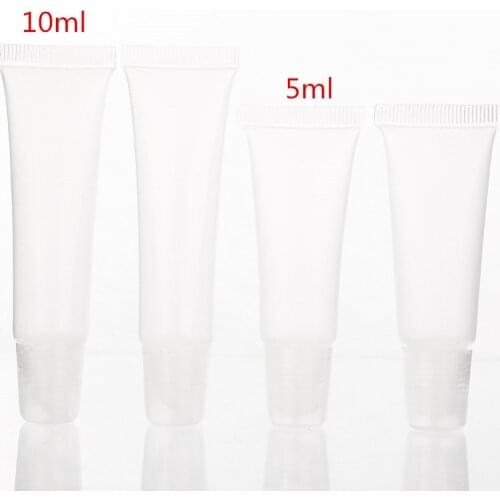 50pcs/lot 5ml 10ml Clear Plastic Soft Tubes Empty Cosmetic Cream Emulsion Lotion Packaging Containers