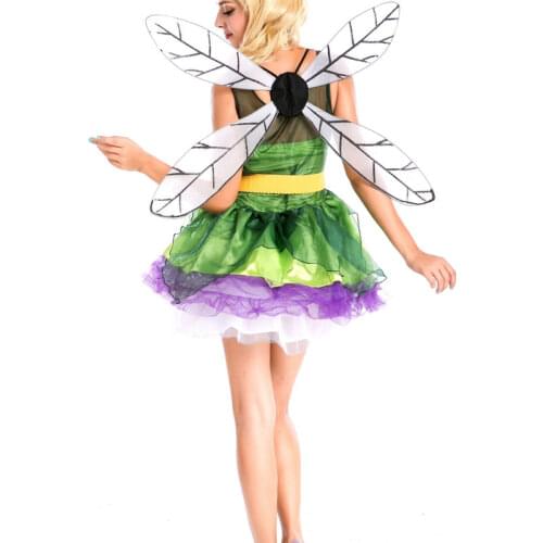 Sexy forest green fairy costume with wing ,fairy cosplay costume in carnival day w1294