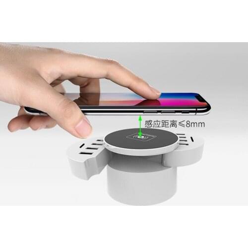 Foldable QI Wireless Charger Smart 8 Ports USB Type C Charger Station HUB EU US UK Plug Power Adapter Socket Strip Phone Charger