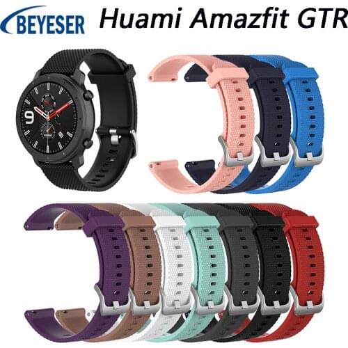 Texture Silicone Watchband Strap for Huami Amazfit GTR 42mm Smart Watch Band Bracelet Sport Replacement Wristband