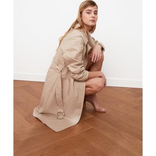 Trendyol Ring Buckle Arched Water Repellent Featured Trench TWOSS21TR0026