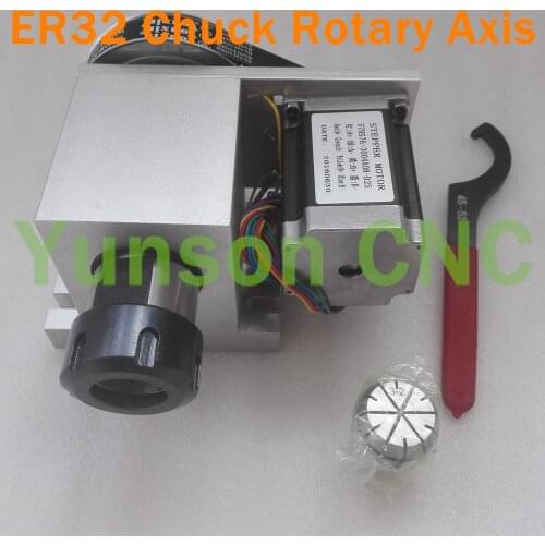 CNC Rotary Axis 4th Axis ER32 Collet Chuck Reduction Ratio 6:1 Dividing Head for 3040/4060/6090 Mini CNC Router