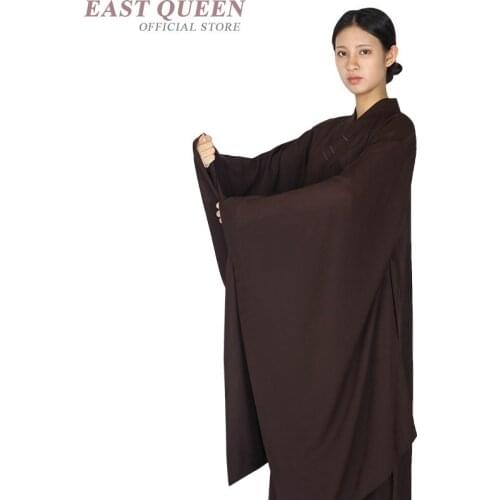 Buddhist monk robes clothing costume female women shaolin monk robes zen meditation clothing clothes KK2224 Y