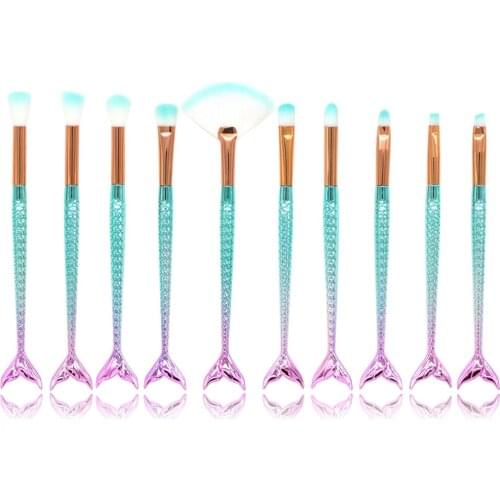 Color Mermaid Eye Blending Makeup Brush Kits High Quality Eyeshadow Brushes
