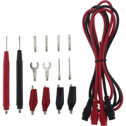 16Pcs/Set Multifunction Digital Multimeter Probe Test Lead Cable Alligator Clip #30116