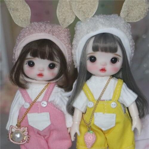 16cm Fashion Mini Wig BJD Doll Movable Joint Girl Dolls 3D Big Eyes Beautiful Cute DIY Toy Doll with Clothes Dress Up Doll