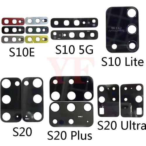 2pcs For Samsung Galaxy S10 Lite/S10 S20 Plus / S10e/ S20 Ultra/S20 fe Rear Back Camera Glass lens Cover with Adhesive Sticker