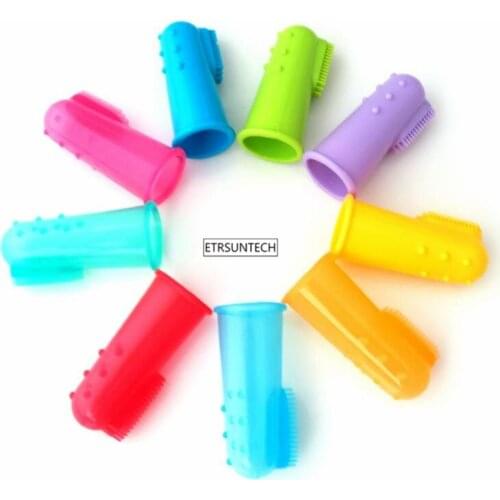 200pcs Pet Toothbrush Super Soft Silicone Pet Dog Cat Finger Toothbrush Soft Teeth Cleaning Dental Care clean Tool