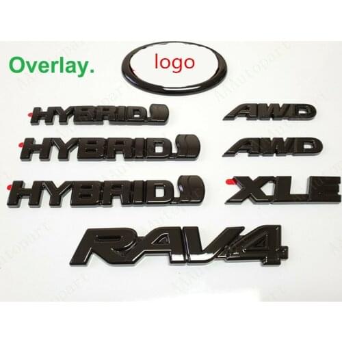 2019-2021 for RAV4 HYBRID XLE GLOSS matte BLACK EMBLEM OVERLAY GEN PT948-42197-02
