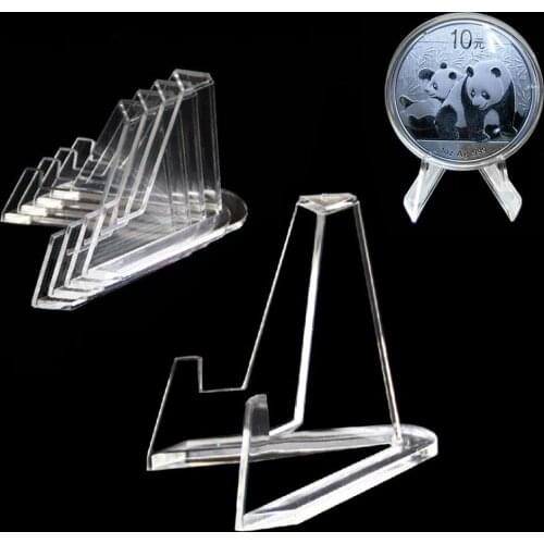 6Pcs Small Acrylic Coin Display Stand Easel for Displaying Collections Challenge Military Coin Medal Card Holder