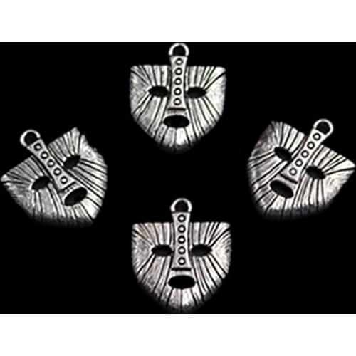 WKOUD 6pcs Silver Color Nordic Mythology Rocky Mask Glamour Vintage Necklace Bracelet DIY Metal Jewelry Alloy Pendants A1236