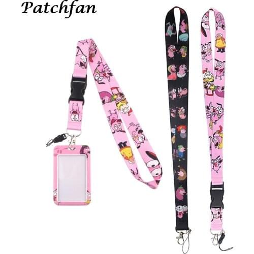 AD232 Patchfan Cartoon Lanyard Keychain key Badge ID Mobile Phone Rope Cute Gifts Lanyard With Funny Dog Card Holder