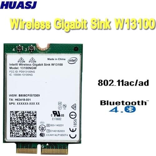 Para Intel Wireless Gigabit fregadero W13100 13100NGW WiGig (802.11ad) Wireless Dock para NGFF M.2 4230 adaptador WiFi + Bluetoo