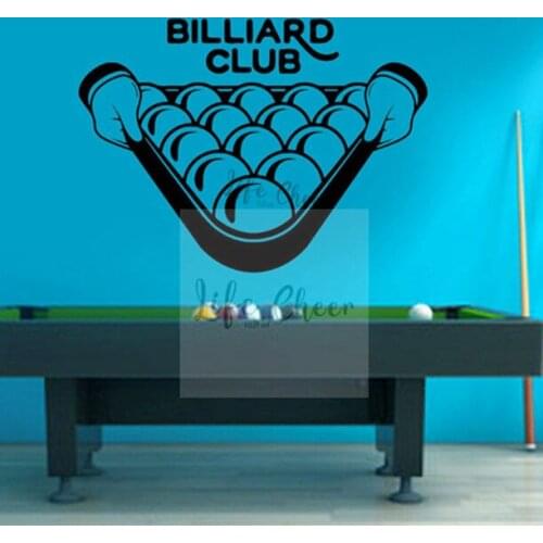 Billiard Club Logo Wall Sticker Relax Sports Studio Decoration Billiard Player Vinyl Wall Decal Removable Wall Poster Art AC050