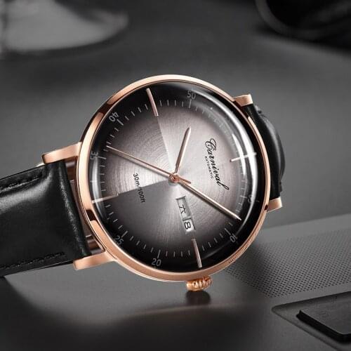 New 2019 Automatic Watch Men Fashion Leather Strap Mens Mechanical Watches Simple Clock Waterproof Wristwatch montre homme