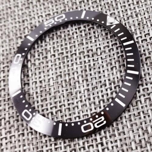 39.9mm Ceramic Watch Bezel Black Mark Insert For Automatic Mens Watch Face Inner Diameter 31.6mm Watch Replacement Accessories