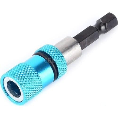DHL 500 PCS Blue 1/4 Hex Shank Electric Drill Magnetic Screwdriver Bit Holder 60mm Stainless Steel Magnetism Extension Bar