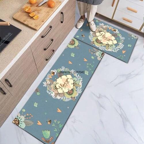 Long Floor Carpet for Kitchen Cute Cartoon Mat Area Rugs Living Room Balcony Bathroom Printed Doormat Hallway Geometric Bath Mat
