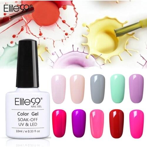 Elite99 10ml Pure Color Nail Art Gel Polish Primer Nails Gel Varnish Soak Off UV Gel Nail Polish No Wipe Top Color Gel Polish