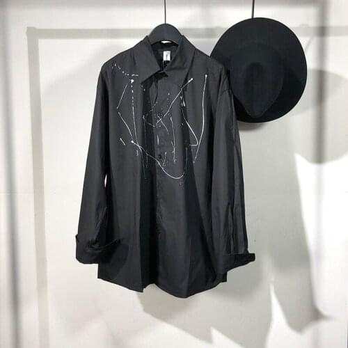 Owen seak Men Casual Shirt Gothic Mens Clothing Hip Hop Tops Tees Autumn Oversized High Streetwear Long Sleeves Black Shirt