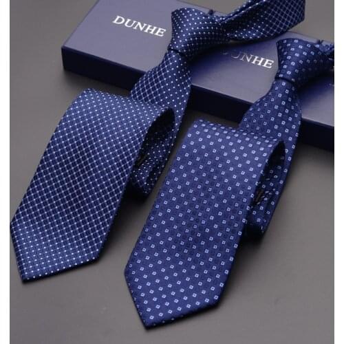 High Quality 2019 New Fashion Ties Men Business 8cm Silk Tie Wedding Ties for men Designers Brand with Gift Box Blue Red Purple