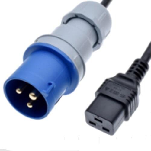IEC316P6 Plug to IEC320 C19 Power Cord, Industrial Heavy Duty Extension Cable, Convert the 316C6 to C20 H05VV-F 2.5mm Gauge 16A