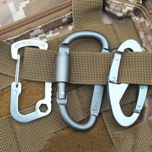 Aluminum Alloy Carabiner Keychain Outdoor Camping Climbing Snap Clip Lock Buckle Hook Multifunctional Backpack Hanging Buckle