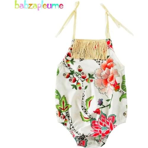 Newborn Romper Summer Tassel Infant Baby Girls jumper Flower Sleeveless Baby Clothes jumpsuit Brands Toddler girls overall A194
