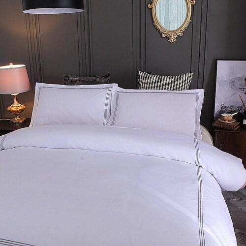 Hotel Bedding Set Queen/King Size White Color Embroidered Duvet Cover Sets Hotel Bed Linen Set Bedding Pillowcase