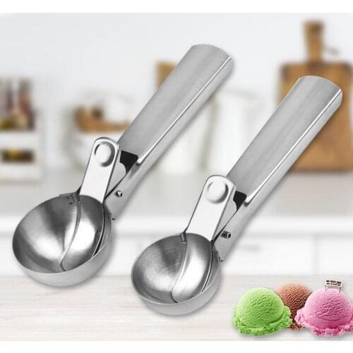 New Ice Cream Scoops Stacks Stainless Steel Digger Fruit Non-Stick Spoon Kitchen Tools for Home Cake ice cream cup