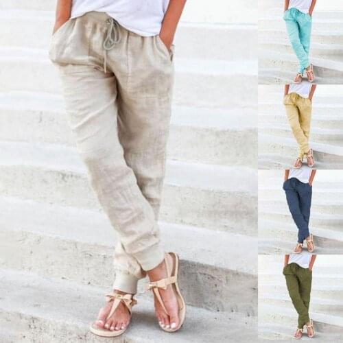 Fashion Sweatpants Women Trainning Exercise Pants Absorbent Pockets Solid Color Elastic Waist Drawstring Trousers for Daily Life