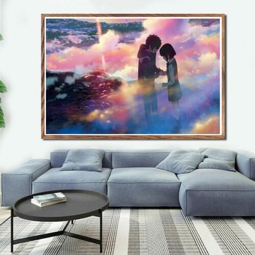 Wall Artwork Printed Pictures Canvas Painting Your Name Japan Movie Nordic Style Poster HD Modular Home Decoration Living Room