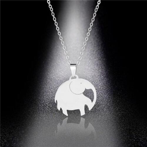 Stainless Steel Mother Baby Elephant Necklace For Women Clavicle Chain Choker Collar Cute Mini Animal Jewelry Collares De Moda