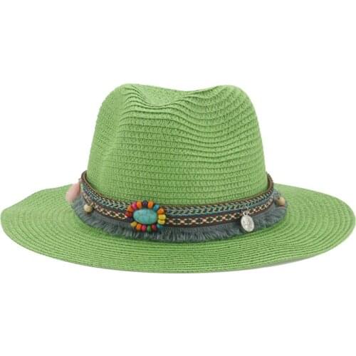 Sun hats wide brim sun protective casual vintage outdoor beach straw hats women men band belt buckle classic summer women hats