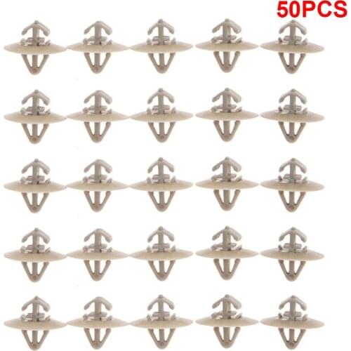 50pcs Plastic Side Moulding/Door Trim Clips Exterior Door Panel Retainers Rubbing Strip For Vauxhall Vivaro Car Accessories GHMY