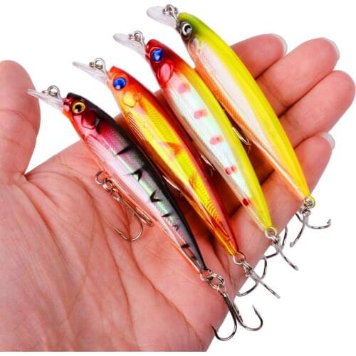 1PCS Laser Minnow Fishing Lure 9cm/7.5g 3D Eyes Floating Crankbait wobbler Artificial Hard Bait two anchor hook Fishing Tackle