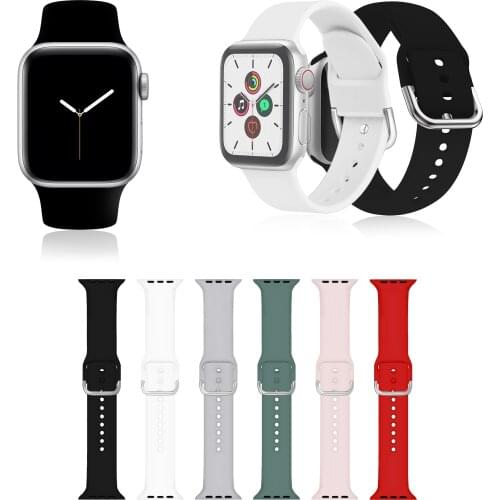 Strap For Apple Watch 6 5 4 3 band 38mm 42mm for iWatch 4 band 44 40mm Sport Silicone belt Bracelet for Apple watch 5 Accessorie
