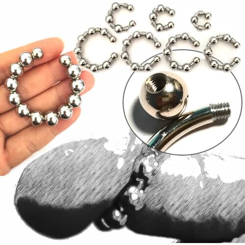 Removable Metal Penis Ring Sex Toys For Delay Ejaculation Stainless Steel Cock Nipple Lips Nose Clitoris Labia Ring Stimulator