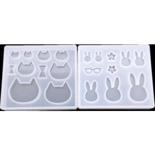 DIY Silicone Crystal Epoxy Rabbit Mold UV Epoxy New Product Fully Transparent Silicone Cat Mold High Mirror Mold
