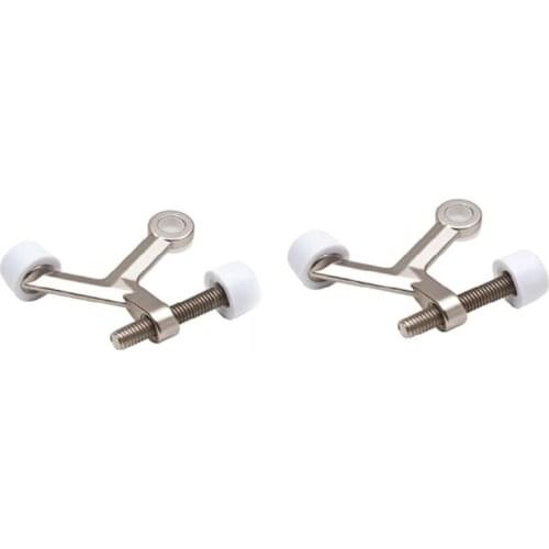 OOTDTY Heavy Duty Adjustable Hinge Pin Door Stopper Stop with Bumper Tip Hardware for Home Office