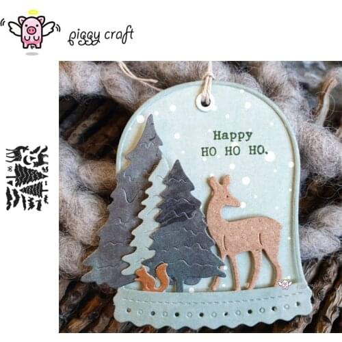 Piggy Craft metal cutting dies cut die mold Christmas tree animals Scrapbook paper craft knife mould blade punch stencils dies