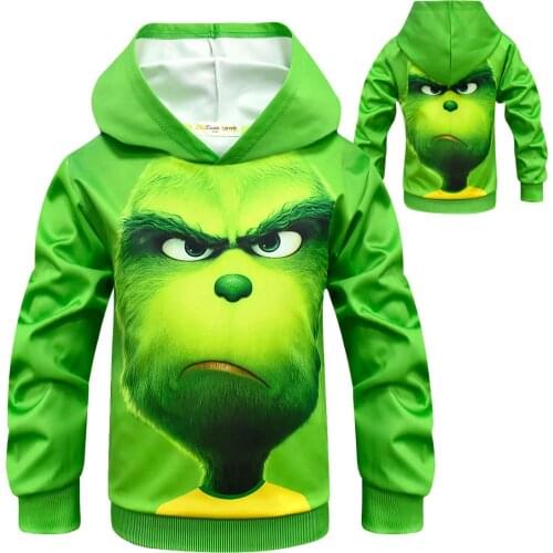 Movie Grinch Hoodie Unisex Hooded Girls Boys Sweatshirt 3D Printed Kids Clothes Autumn Children Long Sleeve Pullovers Hoodies
